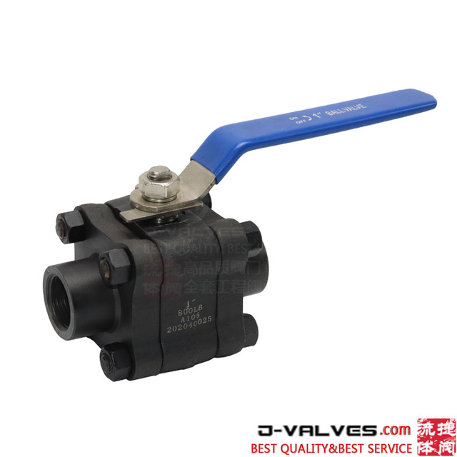 Кована A105 углеродистая сталь NPT 3PC резьбовой шаровой клапан