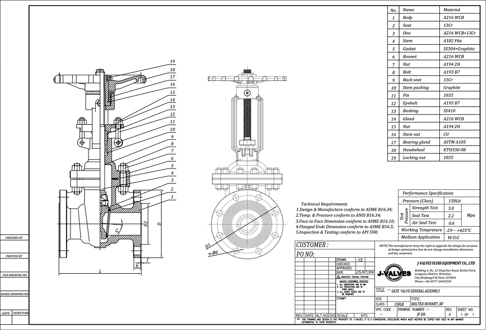ASME B16.34 Клапаны затвора